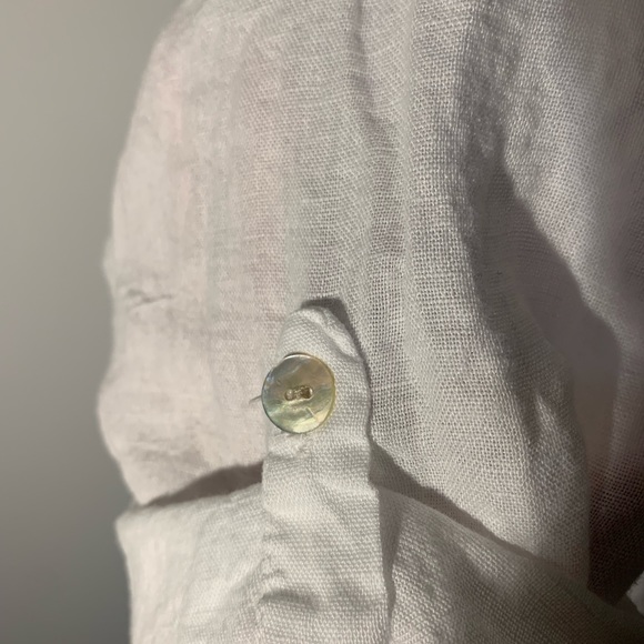 Linen Button Down Tee Shirt - Picture 8 of 8